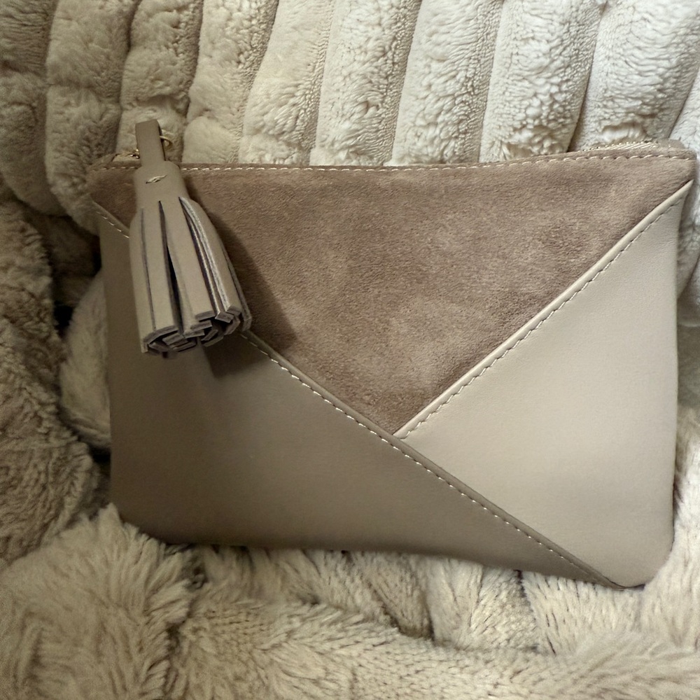 Polené Tan and Cream Women's Clutch